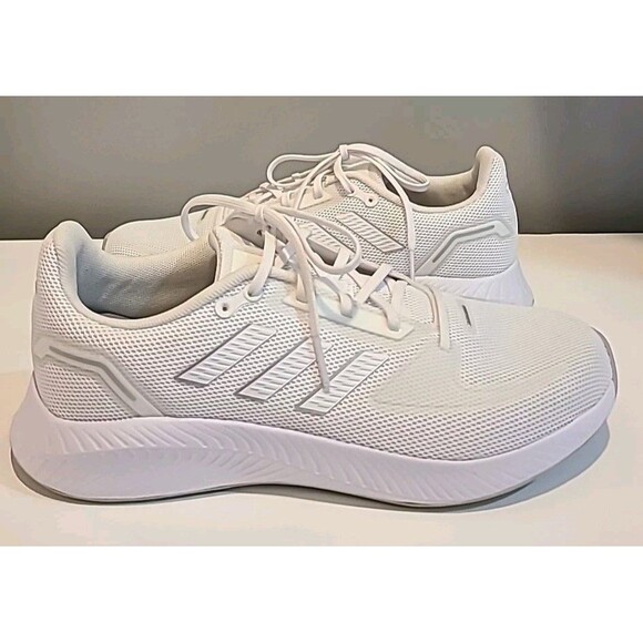NWOB Adidas Sneaker Womens 9M White Run Falcon 2 Lace Up Running Shoes Comfort - Picture 1 of 5